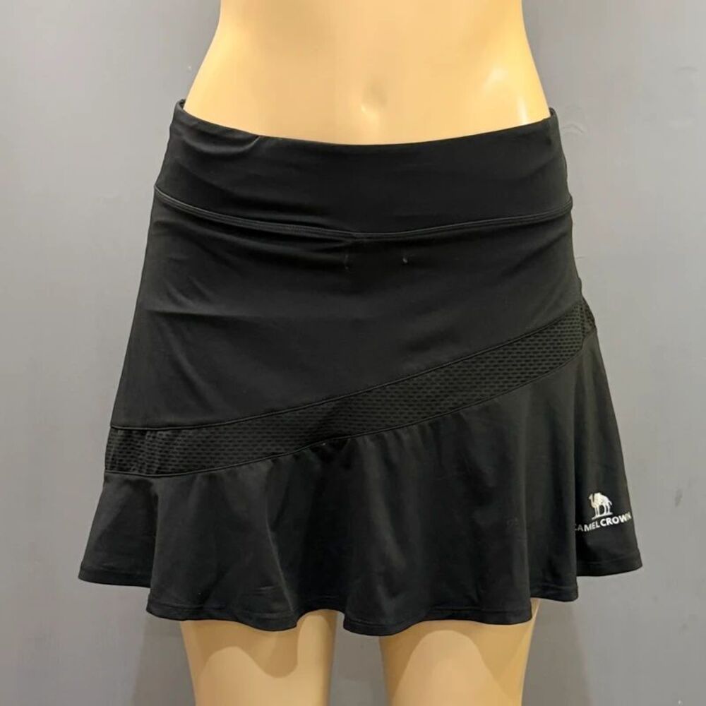 Camel Crown Black Athletic Skort Built-In Shorts Tennis Golf Pull-On L